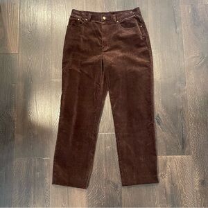 Lauren Ralph Lauren Chocolate Corduroy Straight Leg Pants